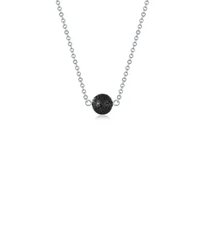 Lava Stone Bead Essential Oil Diffuser Necklace, 16.5' Adjustable Aromatherapy Jewelry