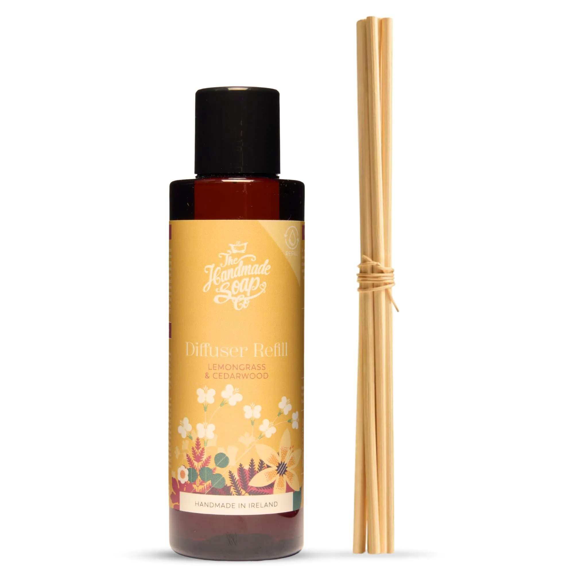 Lemongrass & Cedarwood Diffuser Refill 150ml - Handmade Soap Co, Natural, Vegan Friendly Aroma