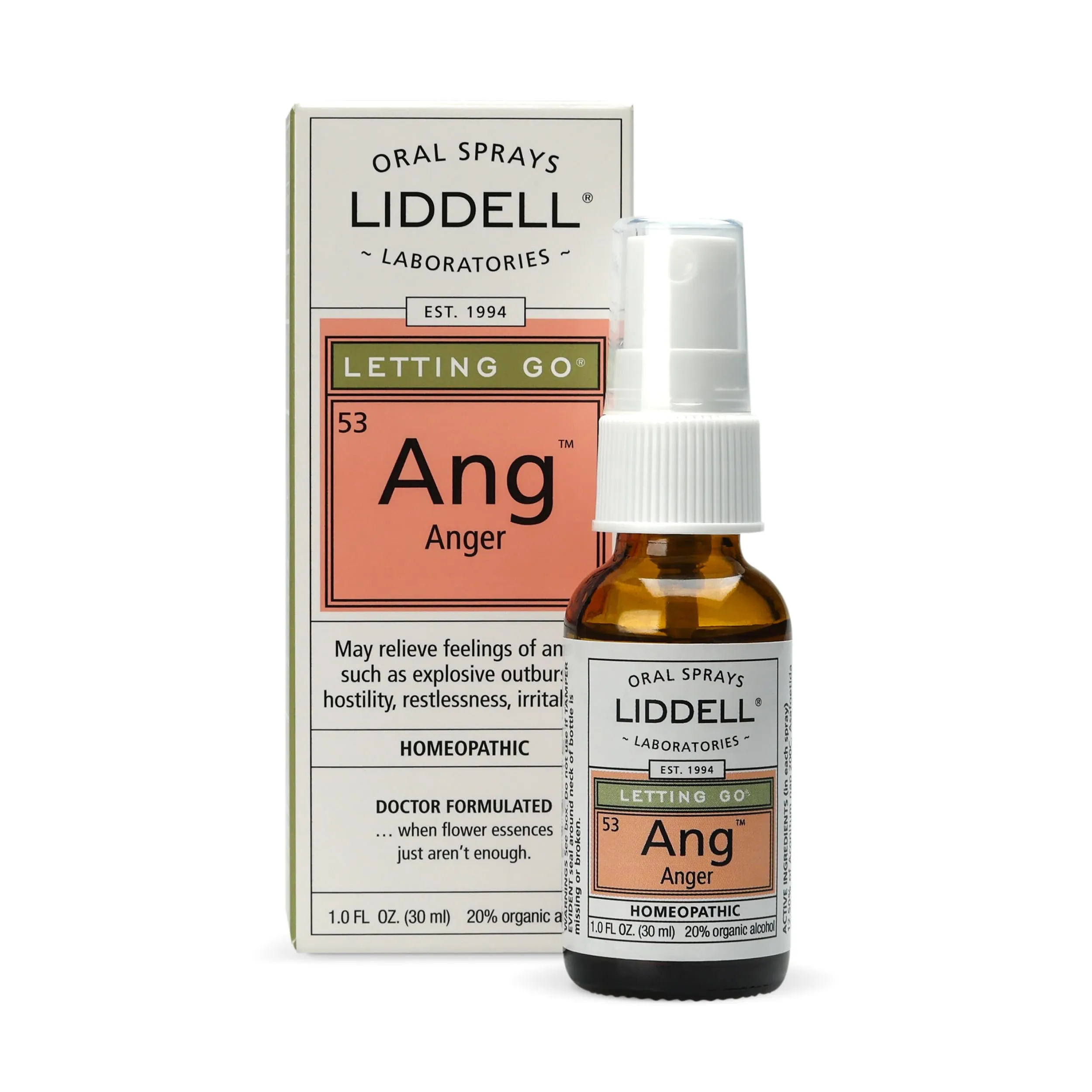 Liddell Homeopathic Letting Go Anger Spray, 1 oz - Relieves Hostility, Irritability & Outbursts