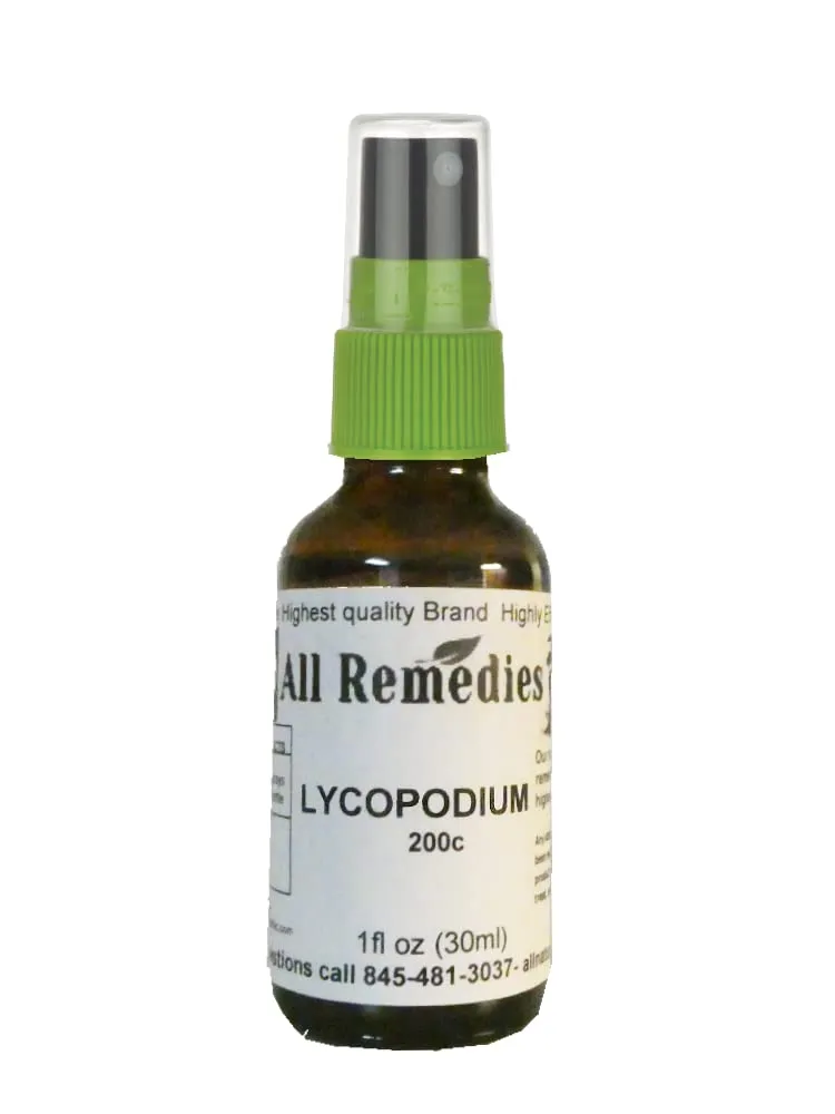 Lycopodium Homeopathy 200c 1oz Spray for Digestive Support – Kosher Formula