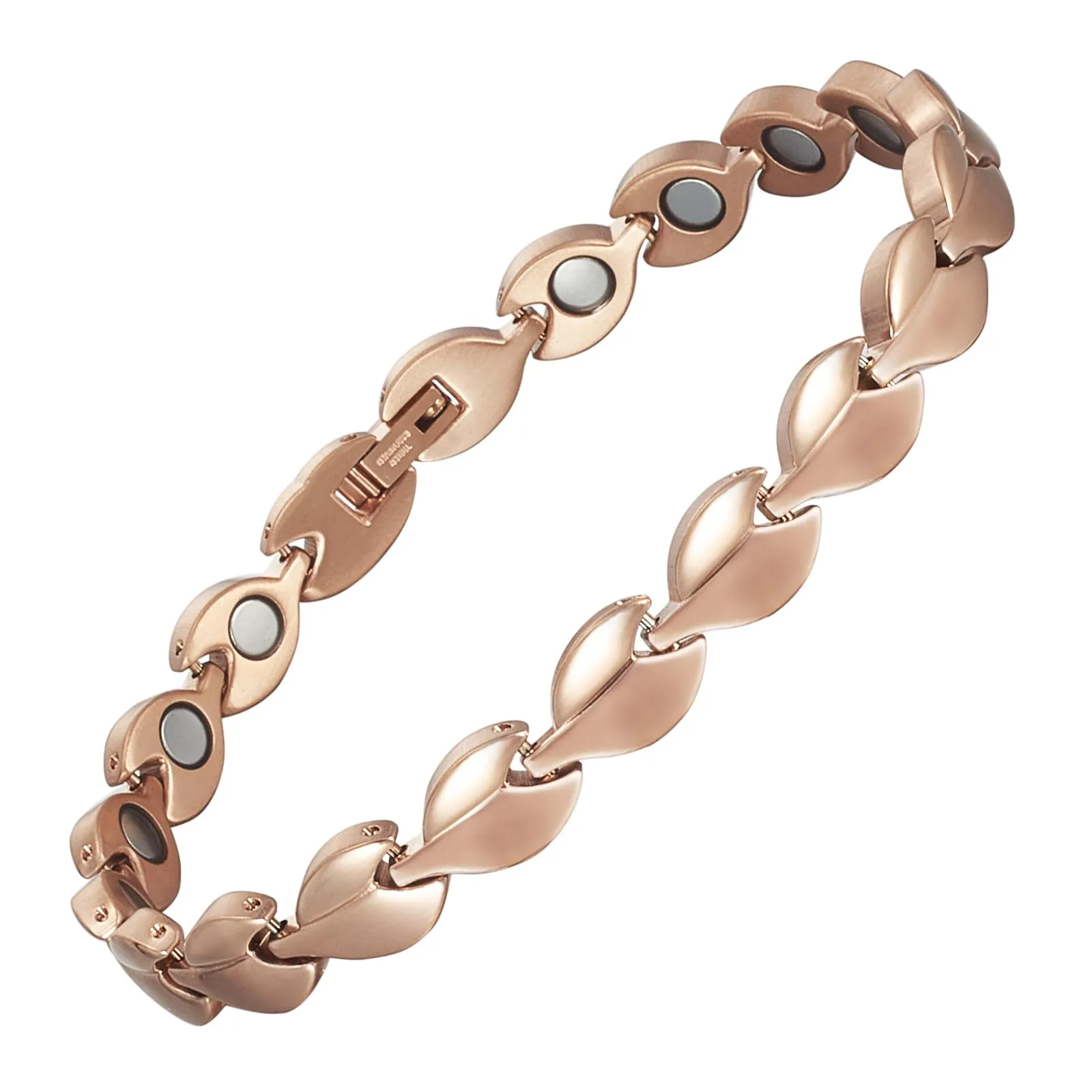 Magnetic Anklet Bracelets for Women, Adjustable Rose Gold Stainless Steel Jewelry