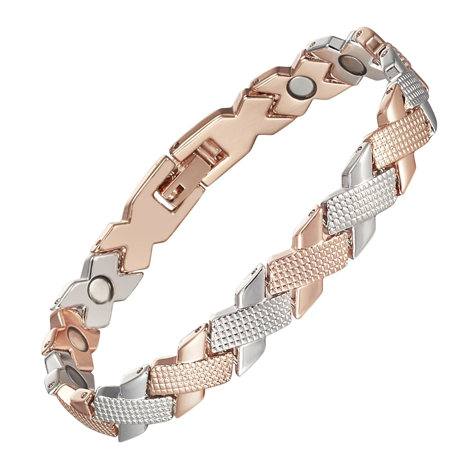 Magnetic Bracelets for Women, Stainless Steel Gold Bracelet, Fashion Jewelry, 20cm Length