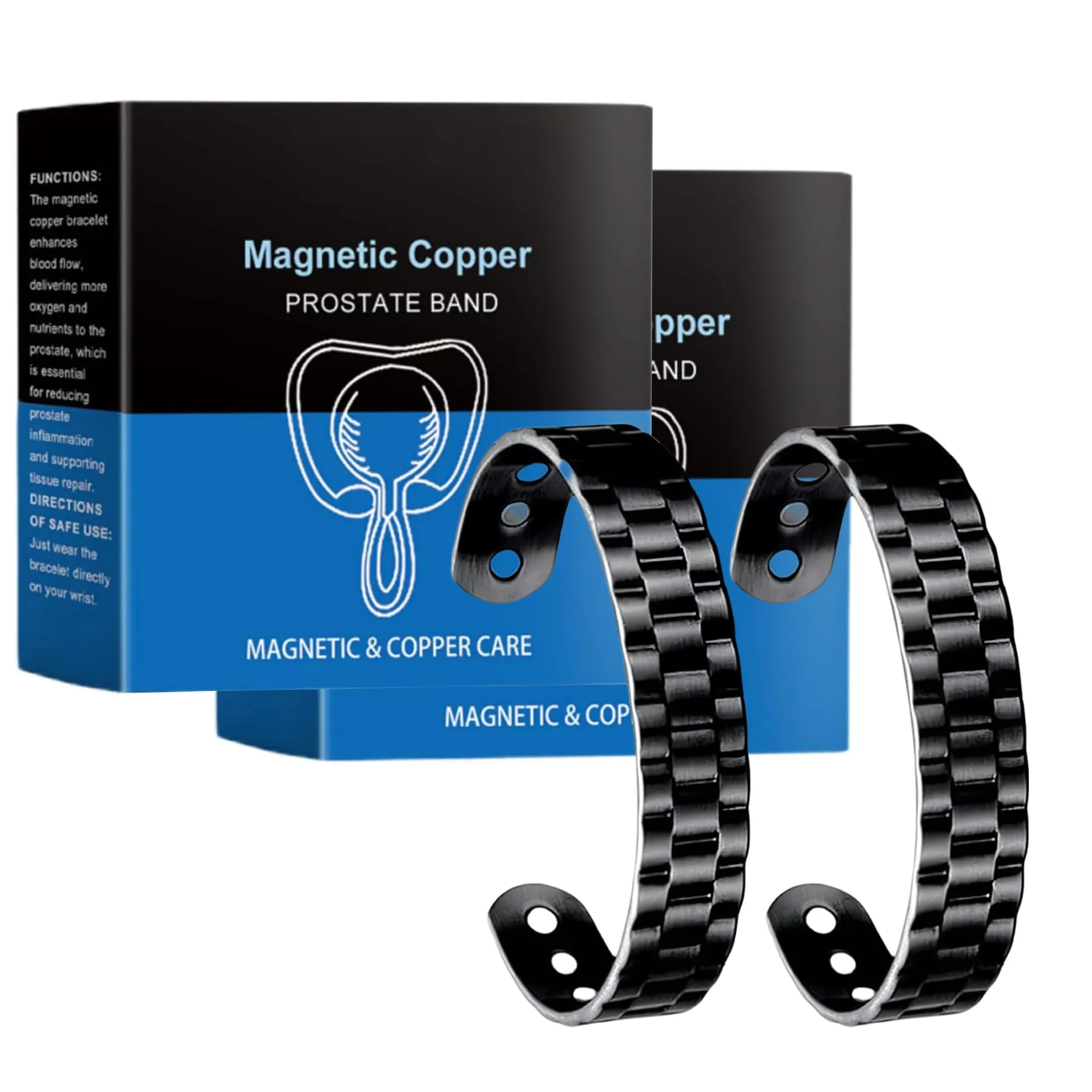 Magnetic Copper Prostate Band for Men, Health-Boosting Copper Magnetic Bracelet, 2PCS