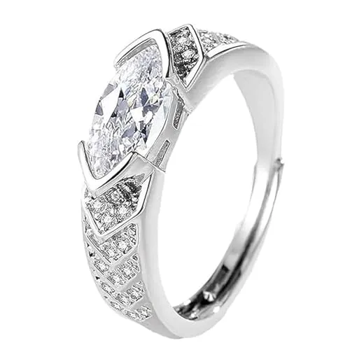 Magnetic Lymphatic Therapy Titanium Ion Moissanite Diamond Ring - Adjustable Fashionable Design