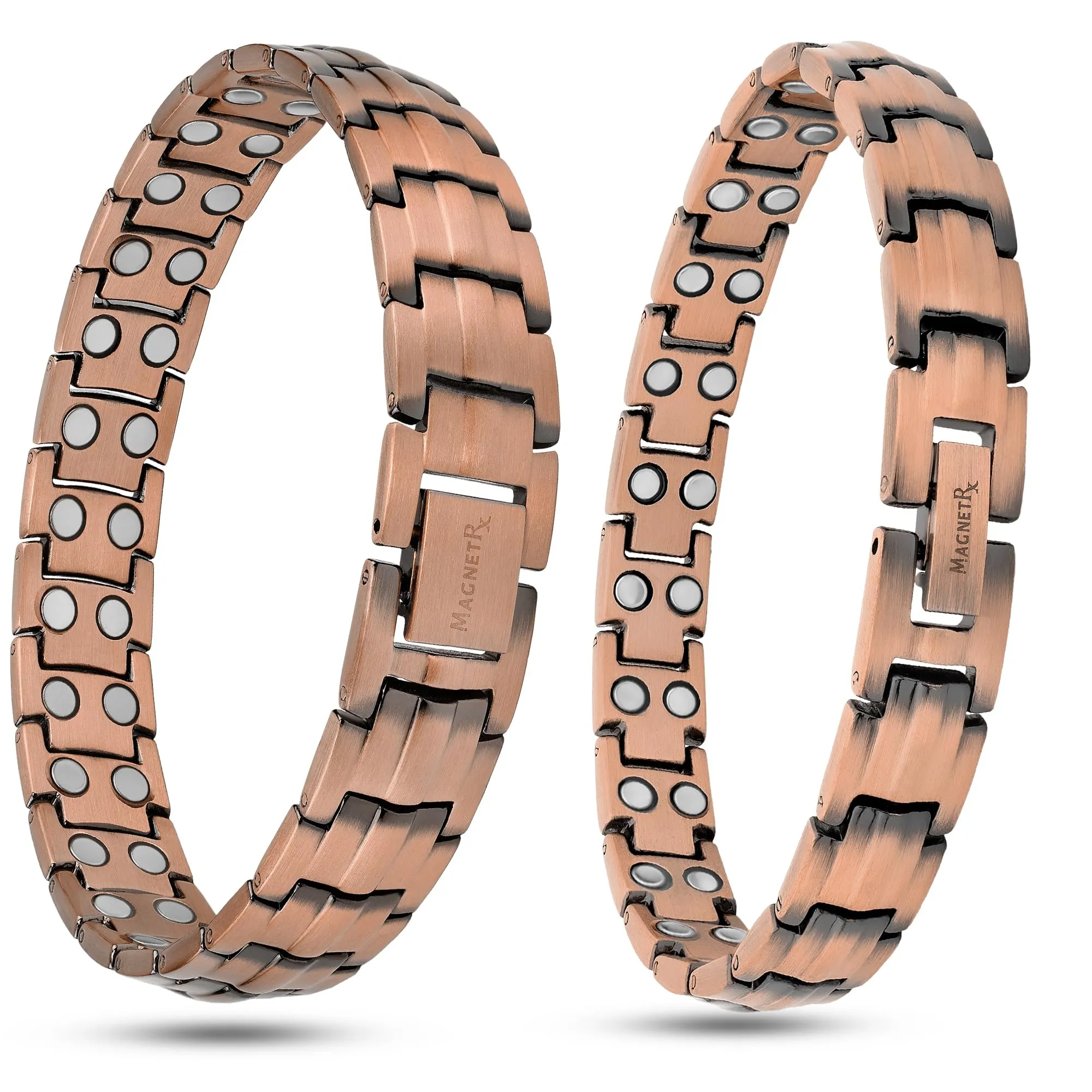 MagnetRX® Copper Magnetic Bracelet Set for Couples – Adjustable, Pure Copper, High-Powered Magnets