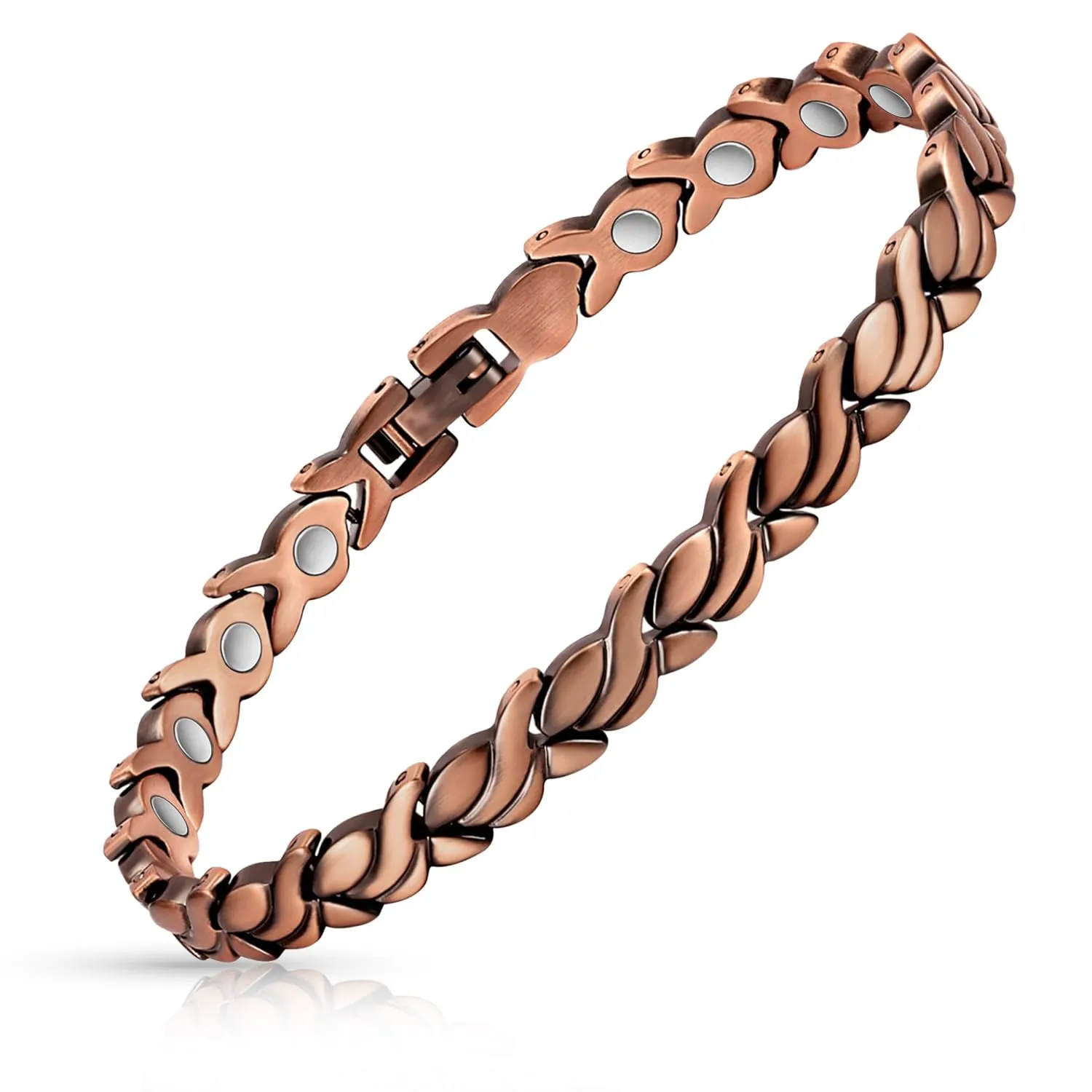 MagVIVACE Women Copper Magnetic Bracelet for Arthritis, Adjustable Lymph Detox Jewelry Gift