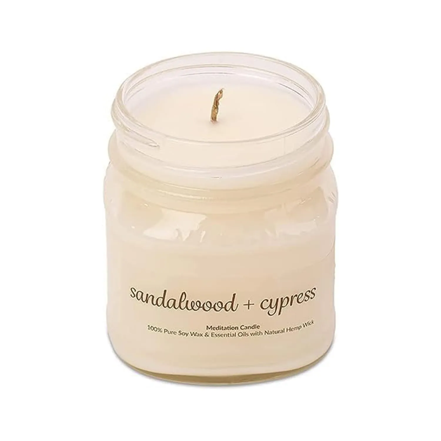 Meditation Soy Wax Candle - Relaxing Sandalwood & Cypress, Non-Toxic Essential Oils, Handpoured