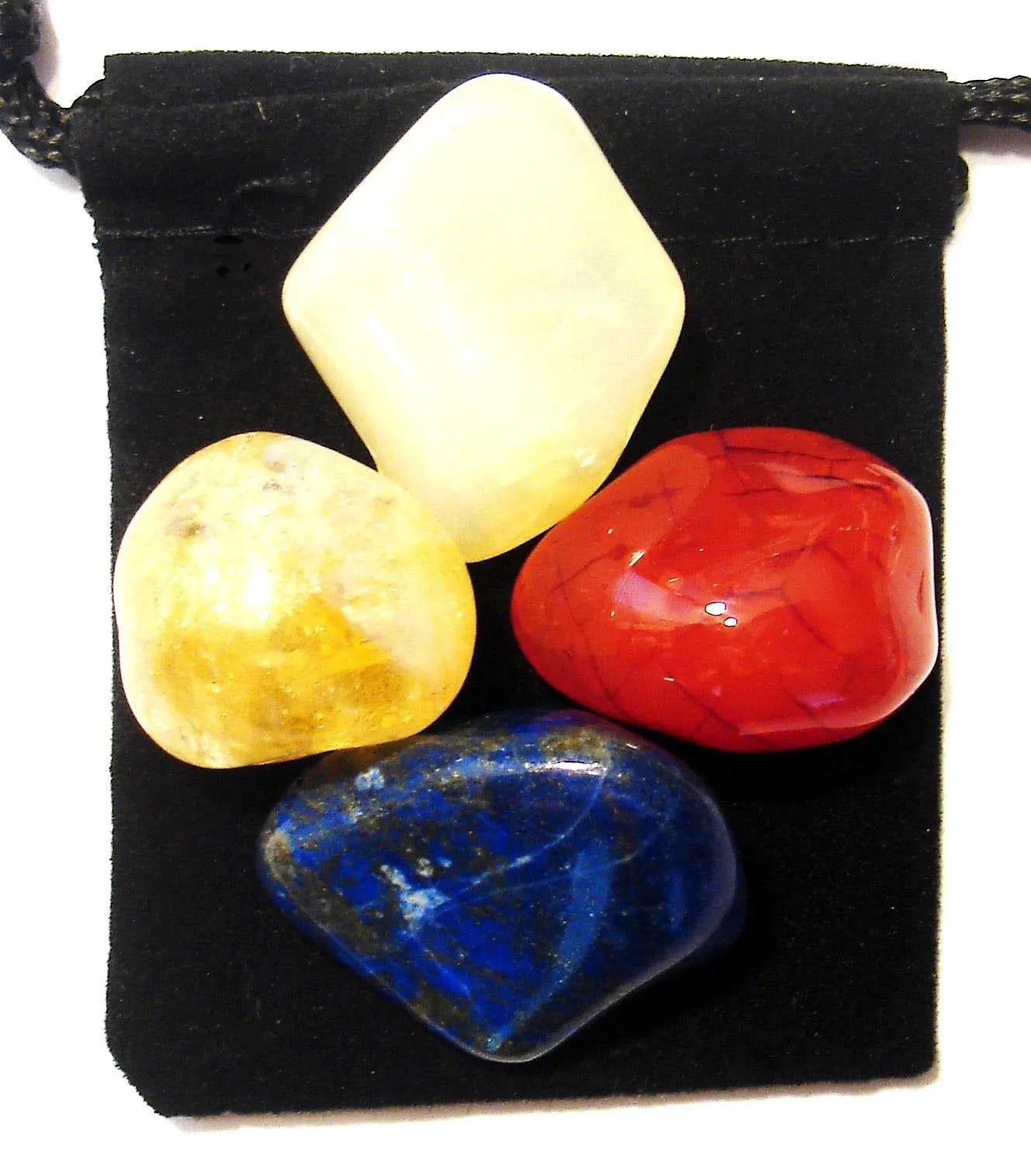 MENOPAUSE RELIEF Tumbled Crystal Healing Set - Carnelian, Citrine, Moonstone, Smoky Quartz