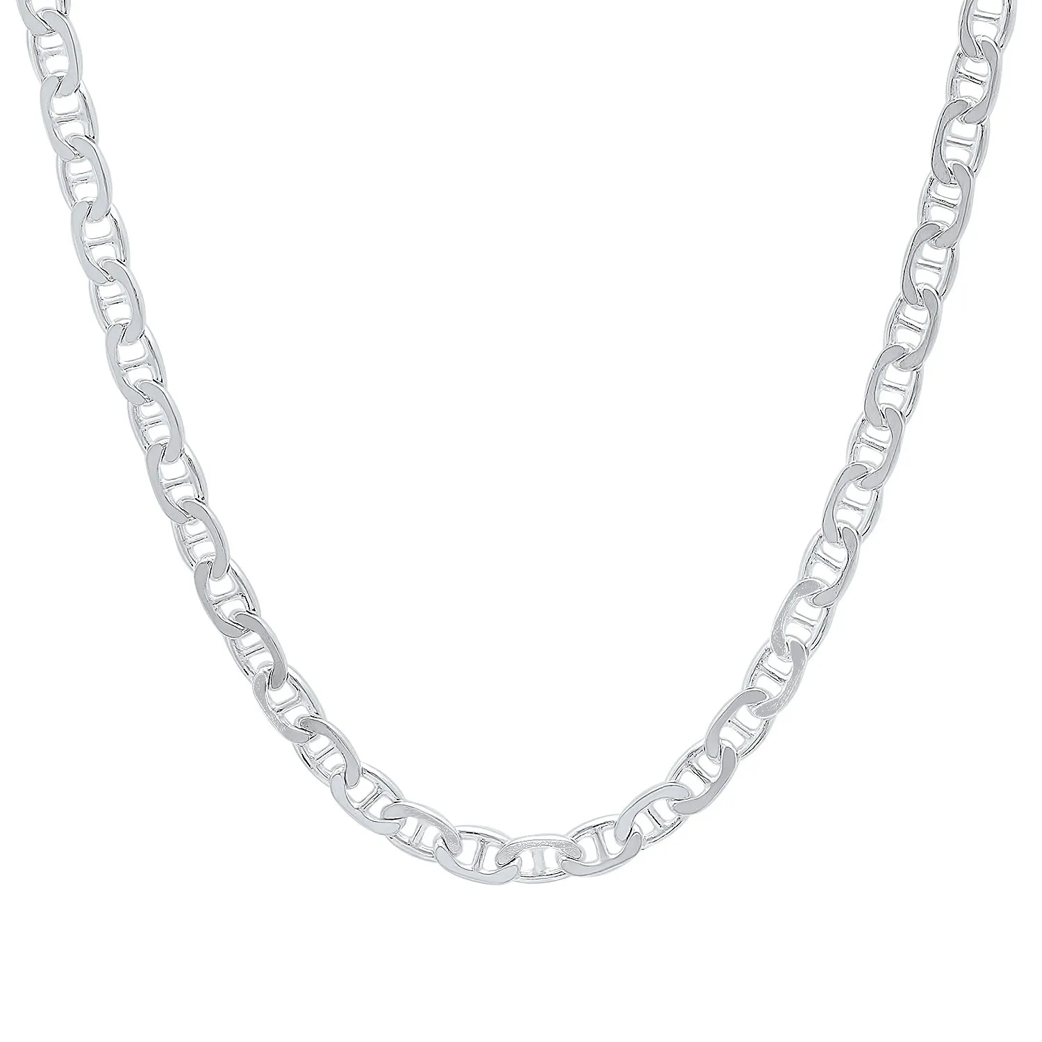 Men's 1mm-13mm Solid .925 Sterling Silver Mariner Chain Necklace or Bracelet, 7-36'