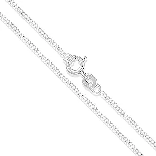 Men's Women's Sterling Silver Flat Curb Chain Necklace 1.2mm-4.4mm Solid 925 Italy Link