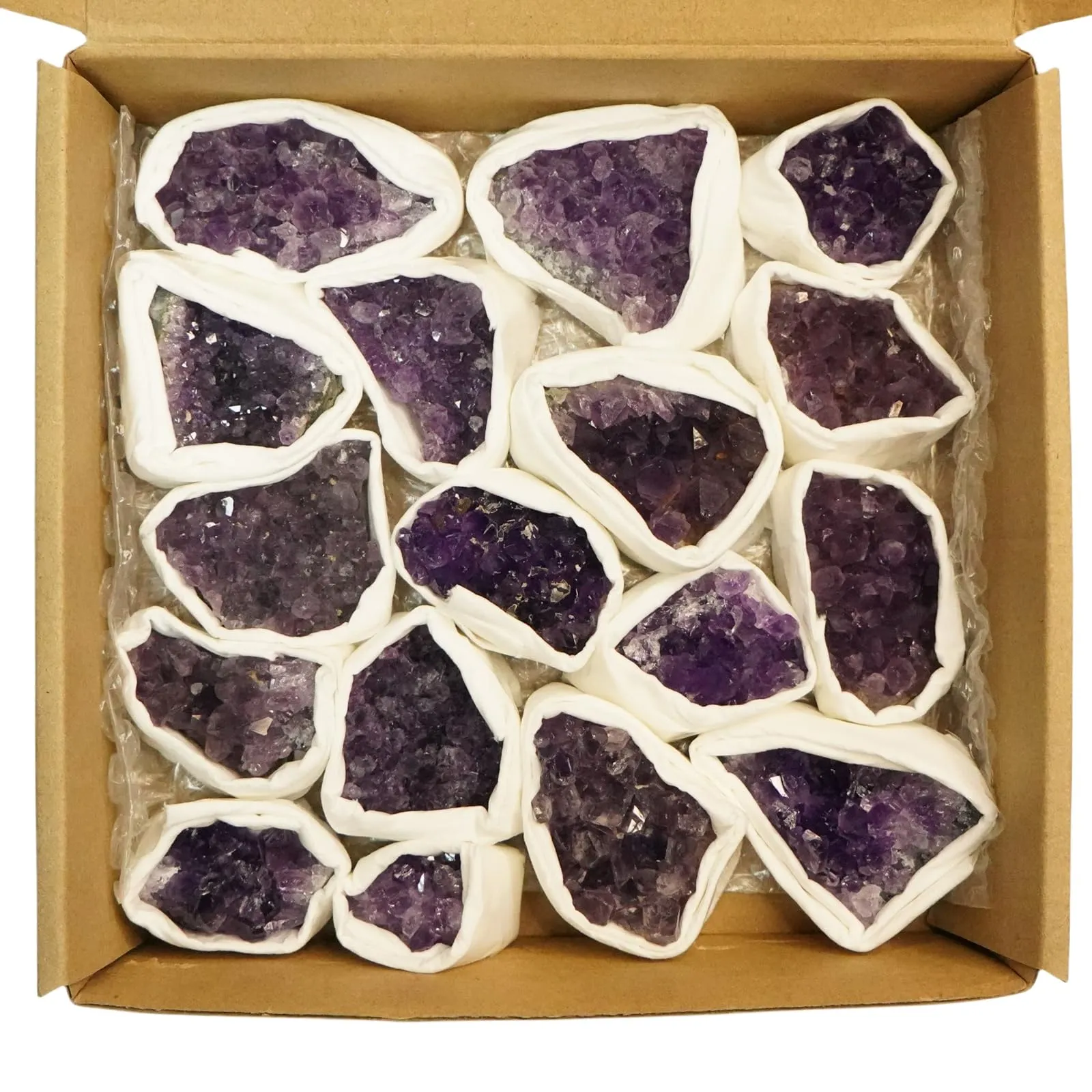 MIMOSA Natural Raw Amethyst Clusters 1.2LB Deep Purple Healing Crystal Quartz Geodes Box