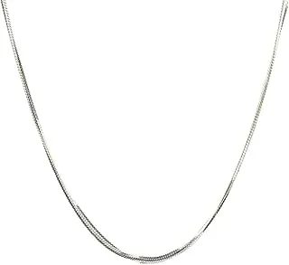 Multi-Strand Sterling Silver Serpentine Chain Necklace, 16-Inch Length, Italy Crafted