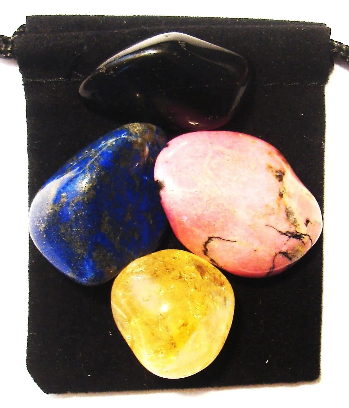 MULTIPLE SCLEROSIS Tumbled Crystal Healing Set with Citrine, Red Jasper, Rhodonite & Tourmaline