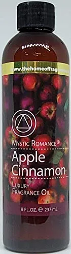 Mystic Romance Apple Cinnamon 8 Oz Essential Oil Candle - Chemical-Free Aromatherapy Fragrance