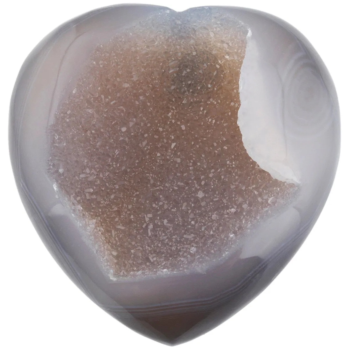 Natural Agate Druzy Quartz Puff Heart Pocket Stone, 1.7'-2.4' Healing Crystal by SUNYIK