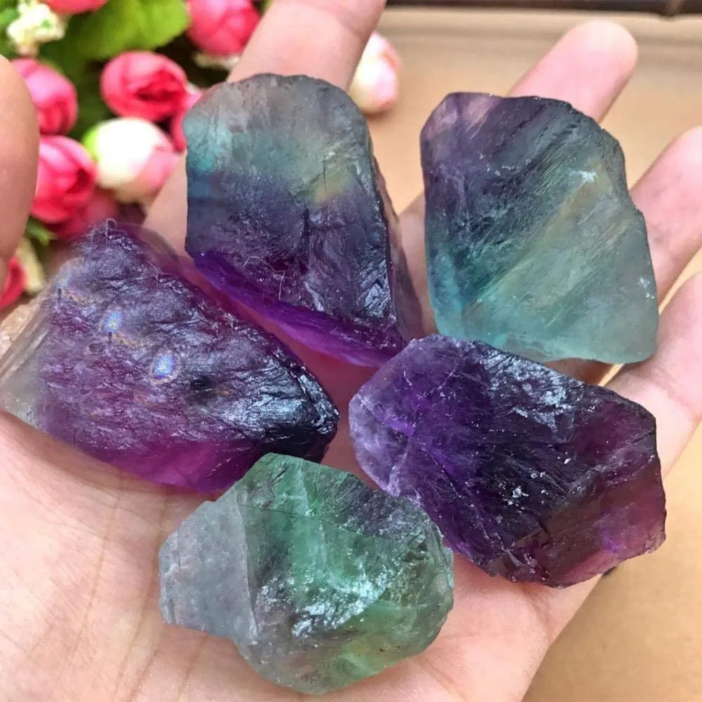 Natural Fluorite Tumbled Healing Obelisk Rough Stone Gemstone 1.5-2 cm Weight 8-18g