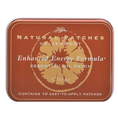 Natural Patches of Vermont Citrus Enhanced Energy Essential Oil Body Patches, 10-Count Tins