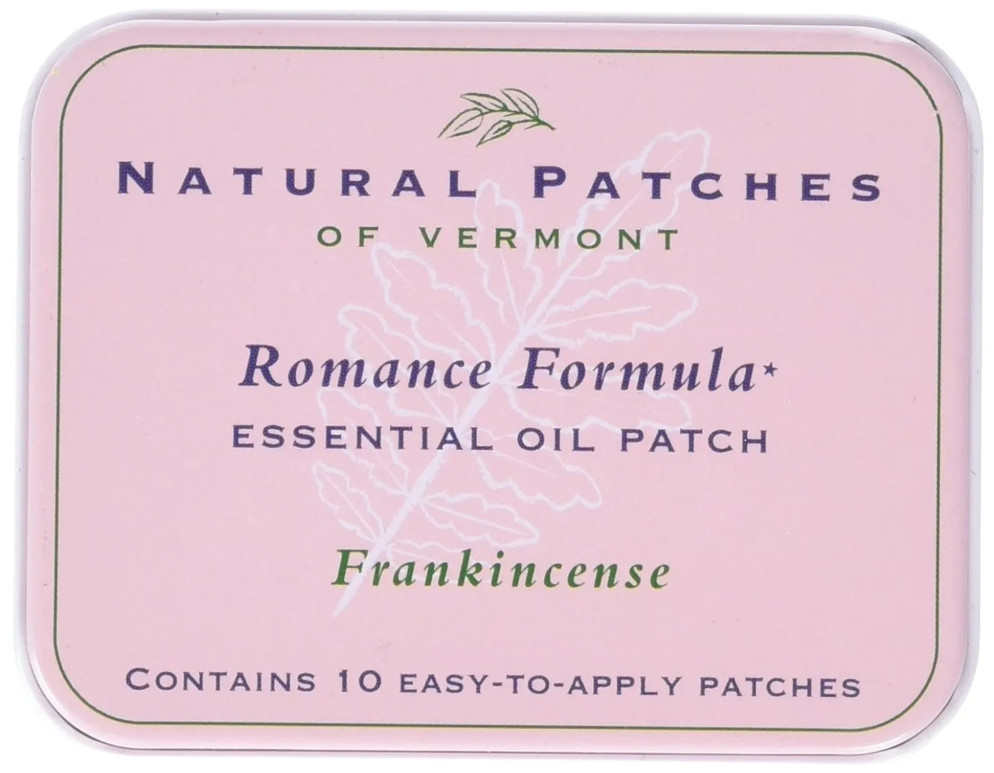 Natural Patches of Vermont Frankincense Romance Formula Essential Oil Body Patches, 10-Count