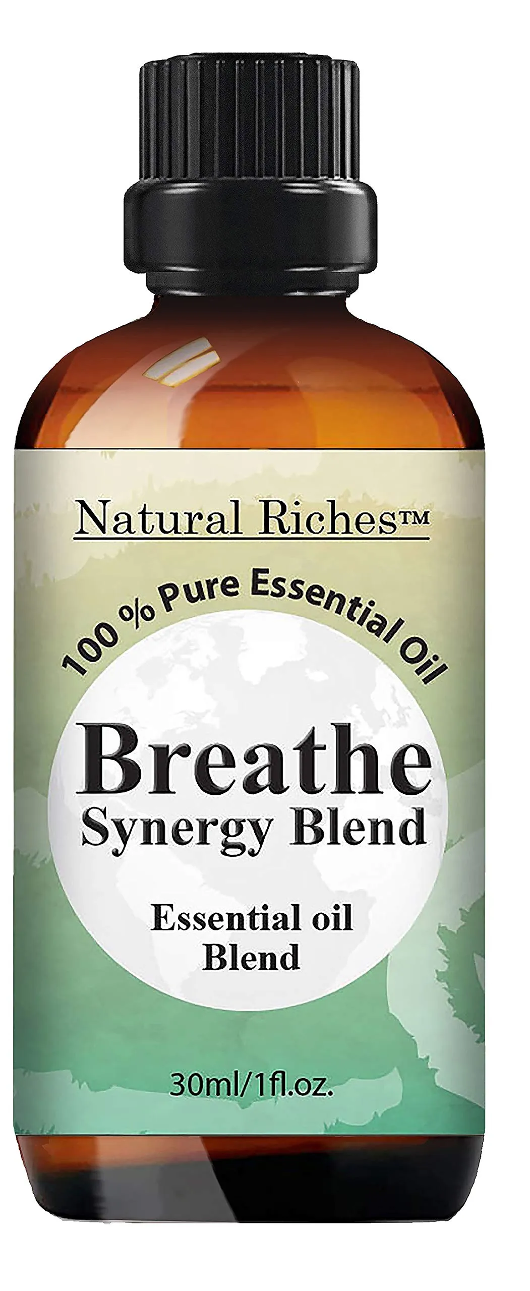 Natural Riches Breathe Essential Oil Blend - Peppermint, Eucalyptus, Tea Tree, 30 ml