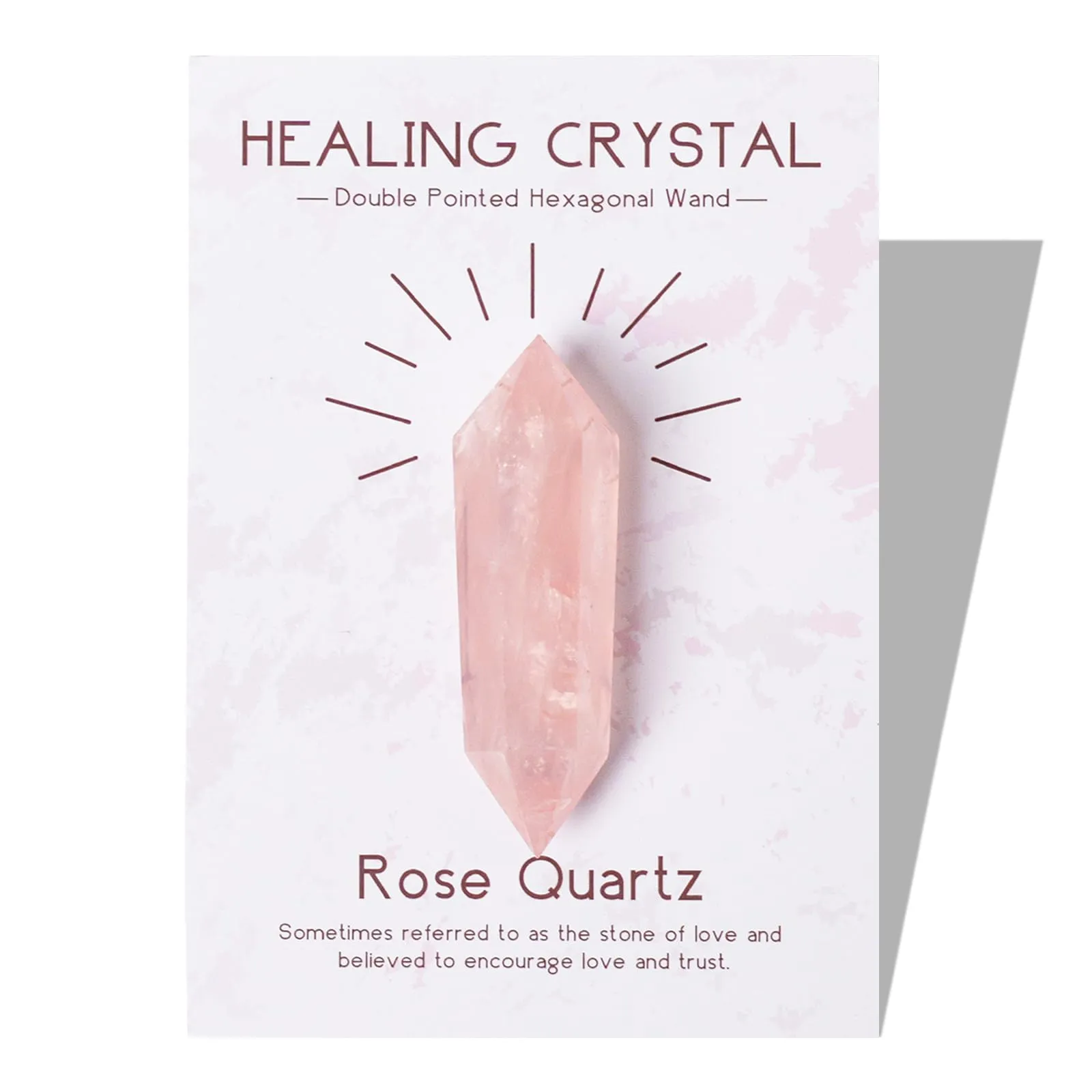 Natural Rose Quartz Crystal Double Pointed Healing Stone 1.57''-1.96'' for Chakra Balancing