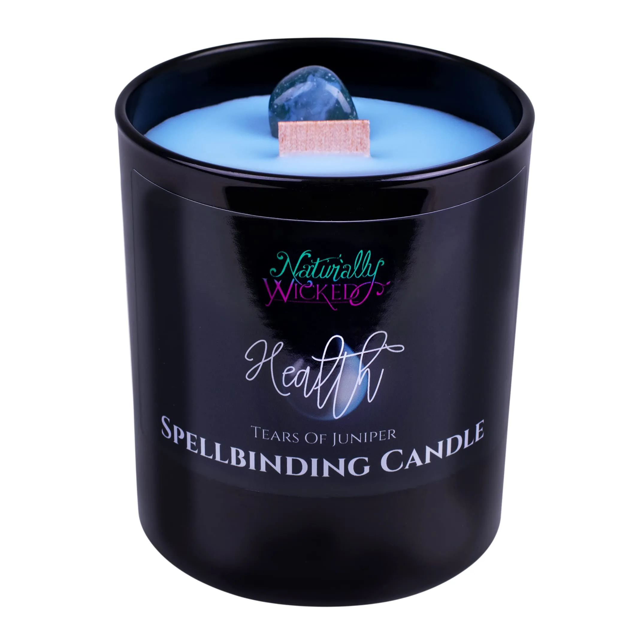 Naturally Wicked Spellbinding Health Candle with Crystal & Wood Wick – 40+ Hours of Wellness