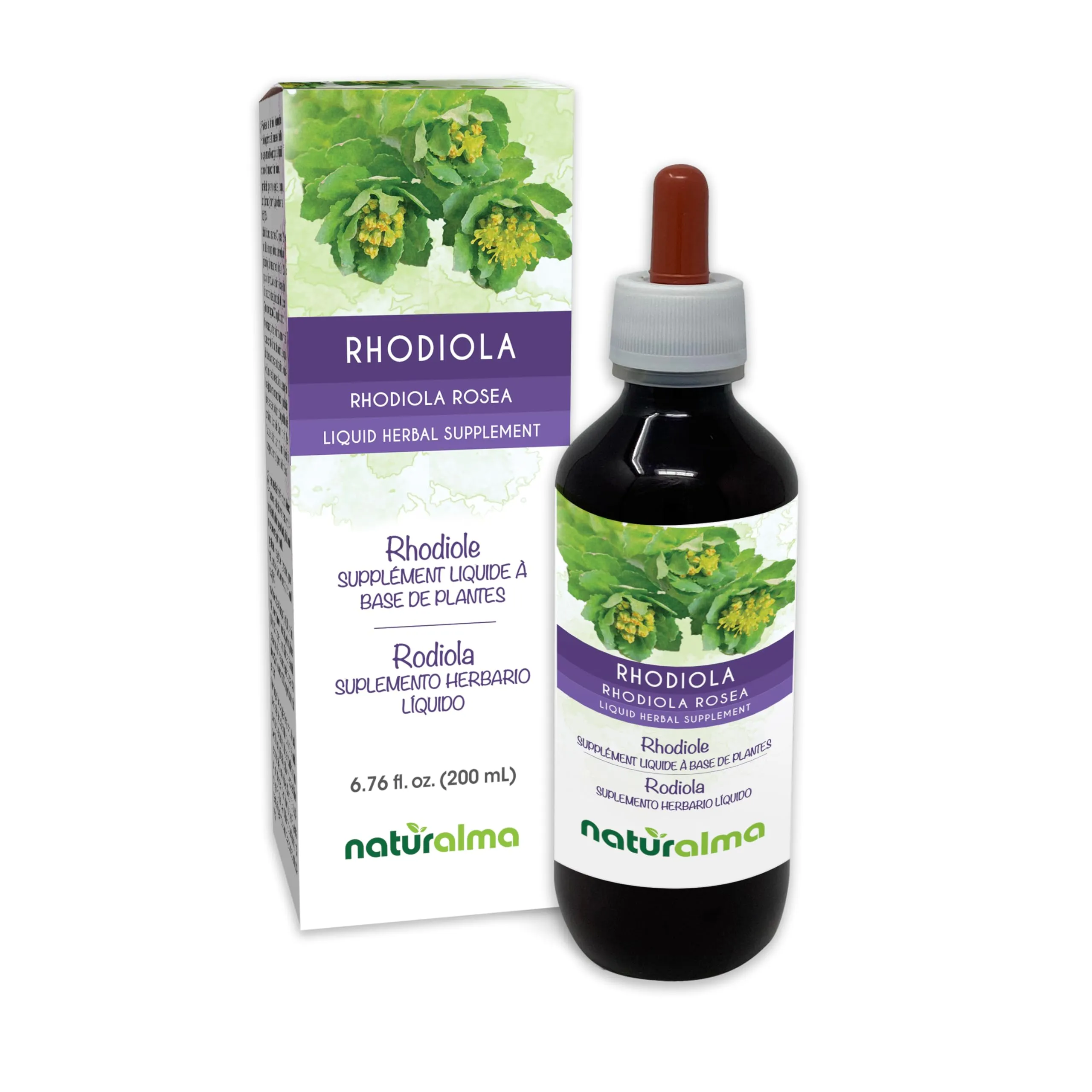 Naturalma Rhodiola Rosea Root Alcohol-Free Tincture - 6.76 fl oz Vegan Herbal Supplement