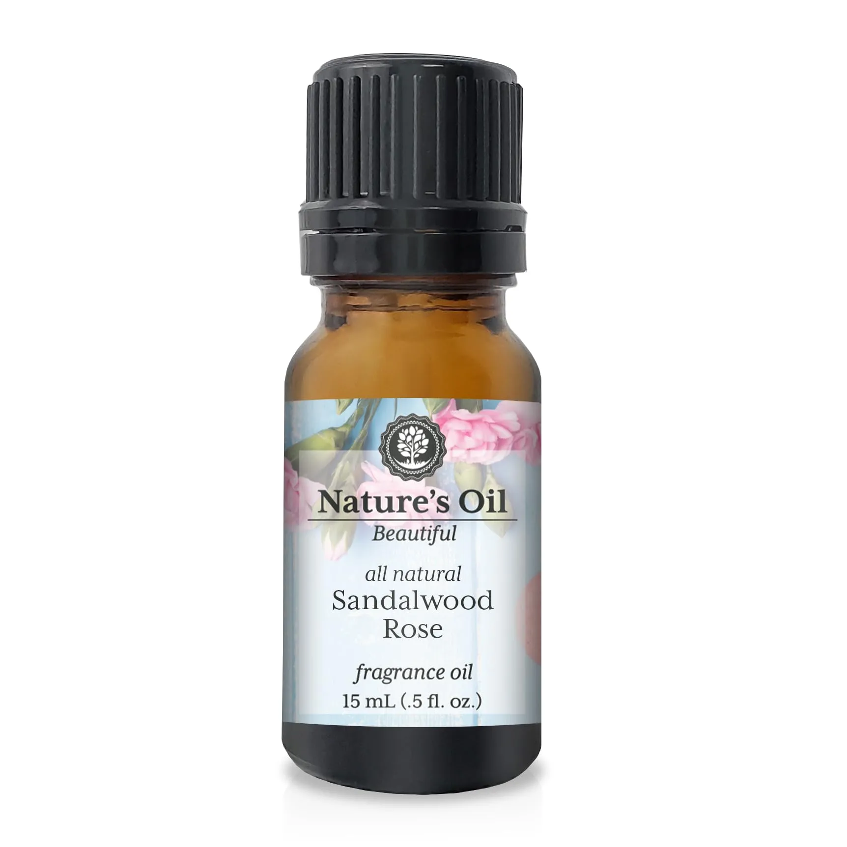 Nature's Oil Sandalwood Rose Fragrance Oil 15ml - 100% Natural, Vegan, Cruelty-Free, Phthalate-Free