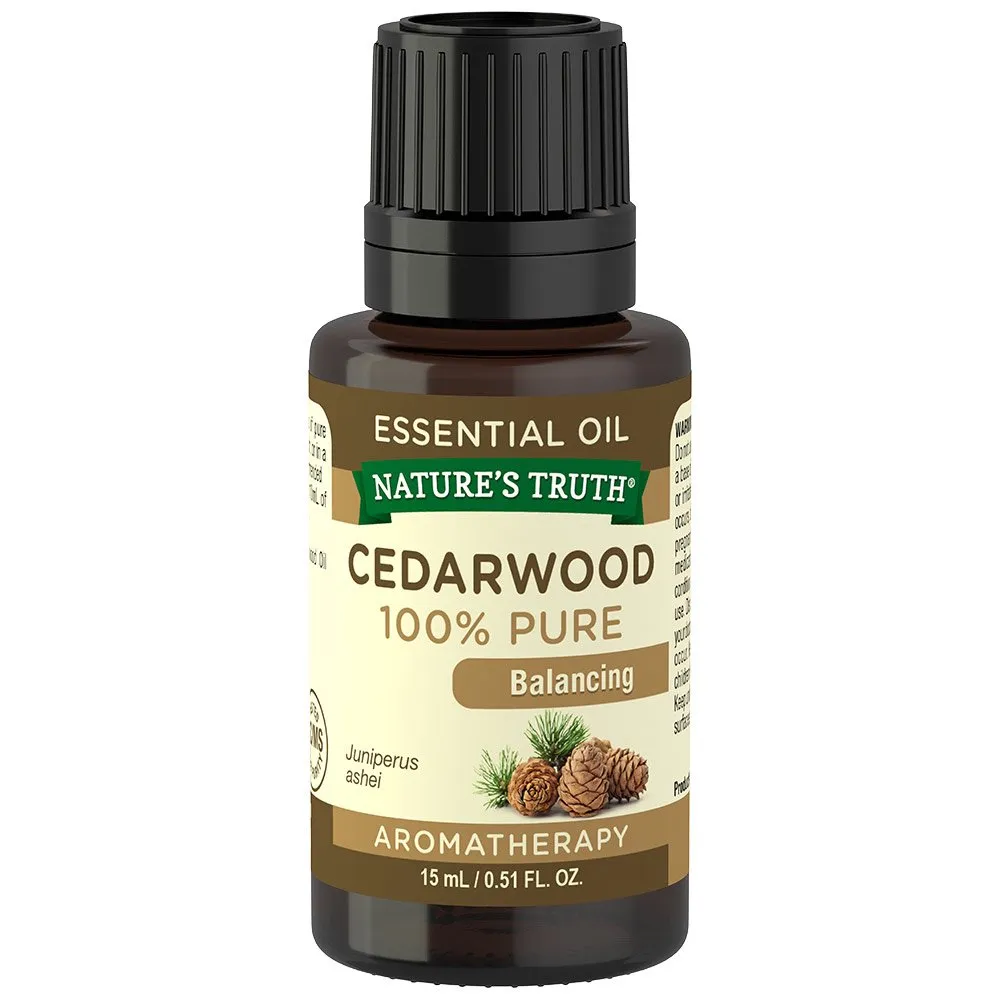 Nature's Truth Cedarwood Essential Oil, 0.51 Fl Oz - Balancing & Empowering Aromatherapy