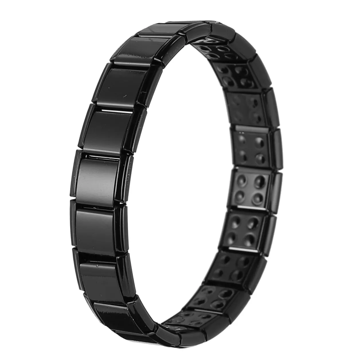 NOLITOY Magnetic Bracelet for Couples - Health Benefits, Stainless Steel, 6.5cm, Black