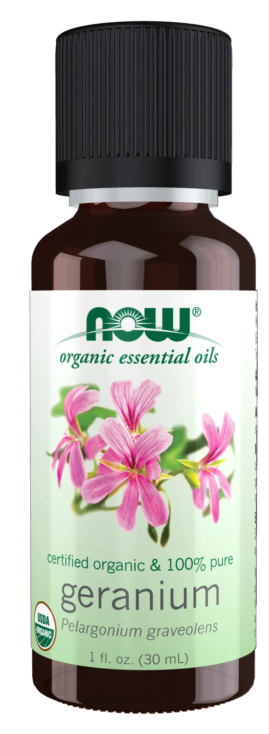 NOW Essential Oils Geranium Oil 100% Pure Organic 1-Ounce Soothing Aromatherapy Scent