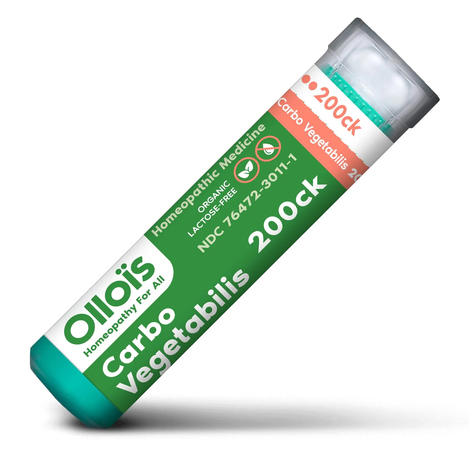 OLLOIS Carbo Vegetabilis 200ck - Organic, Lactose-Free, Vegan Homeopathic Medicine, 80 Pellets