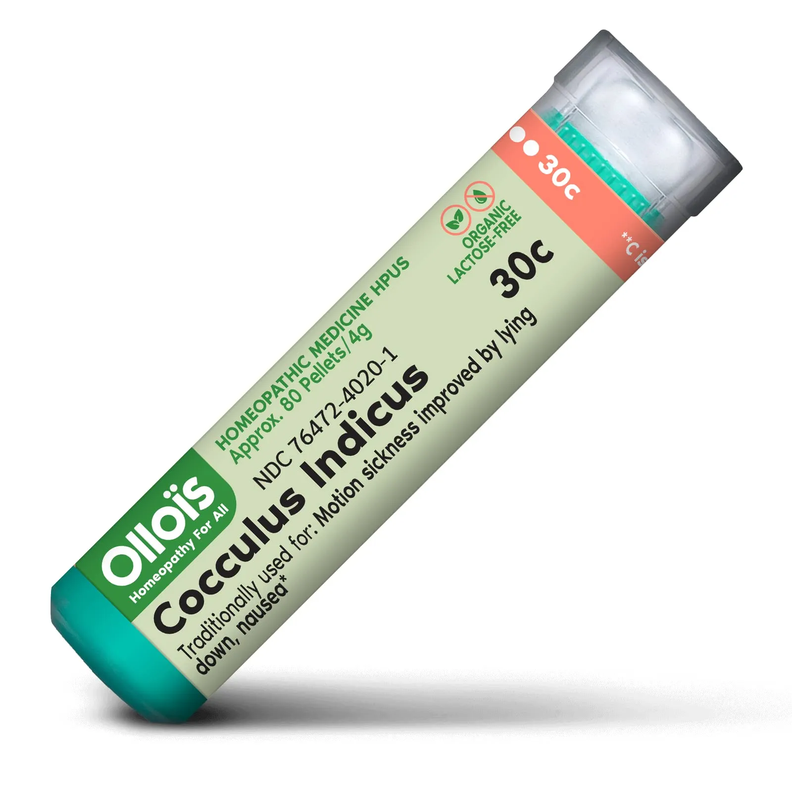 OLLOIS Cocculus Indicus 30c Organic Homeopathic Medicine, Vegan, Lactose-Free, 80 Pellets