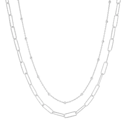 Opposites Attract Sterling Silver Necklace 18” + 2” Extender