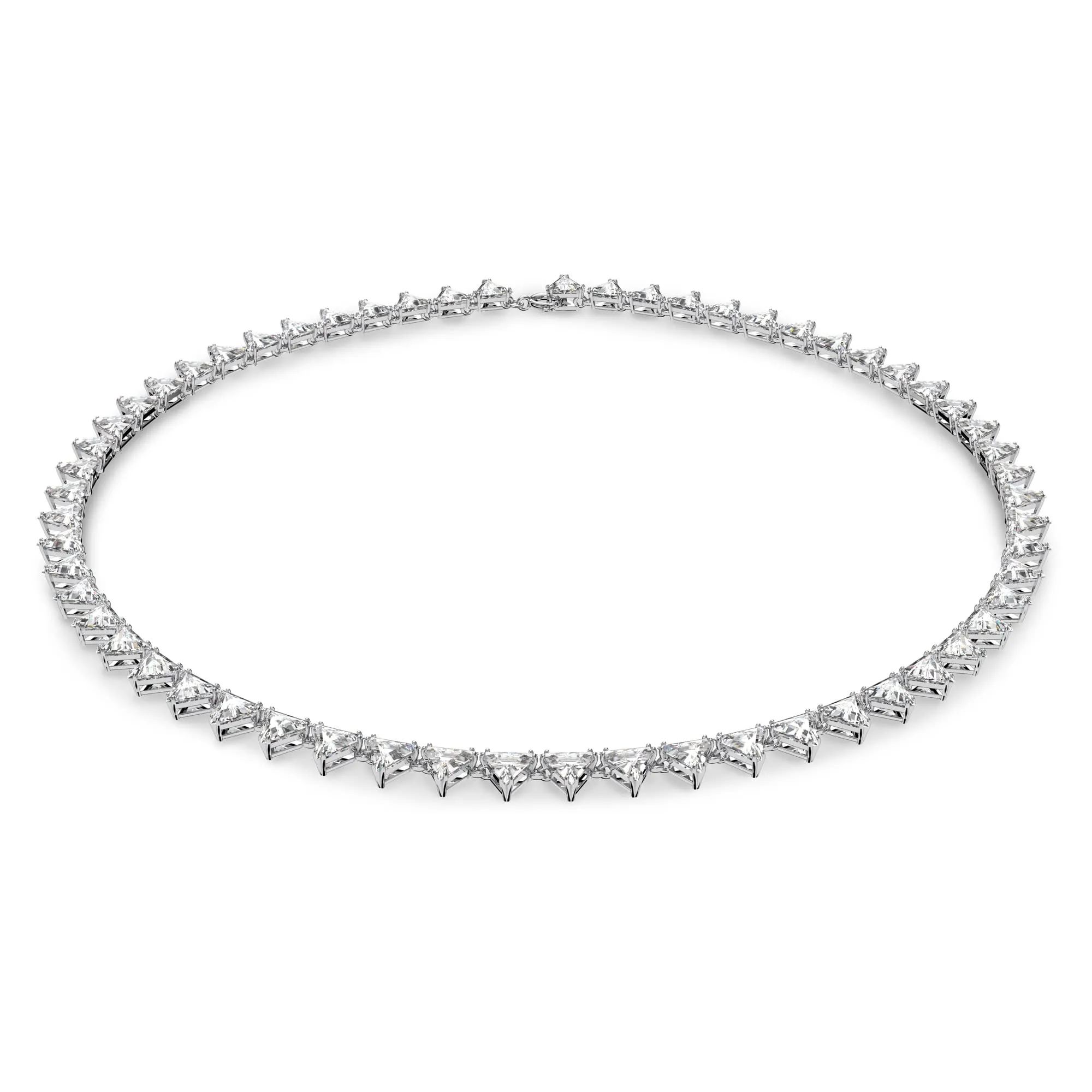 Ortyx Crystal Necklace by SWAROVSKI, 14 7/8 inches, Rhodium Finish, Triangle-Cut Stones