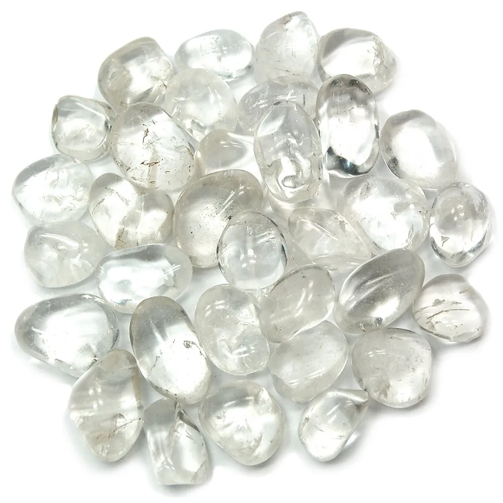 Pachamama Essentials 1lb Tumbled Clear Quartz Stone 20-25mm Polished Healing Crystals