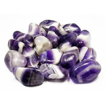 Pachamama Essentials Chevron Amethyst Tumble Stones - Healing Crystal 20-25mm (5 Pack)