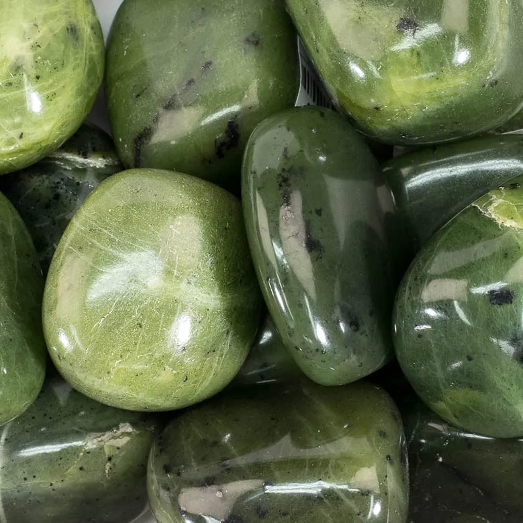 Pachamama Essentials Jade Nephrite Tumbled Healing Stone - 20-25 mm Natural Abundance Gem