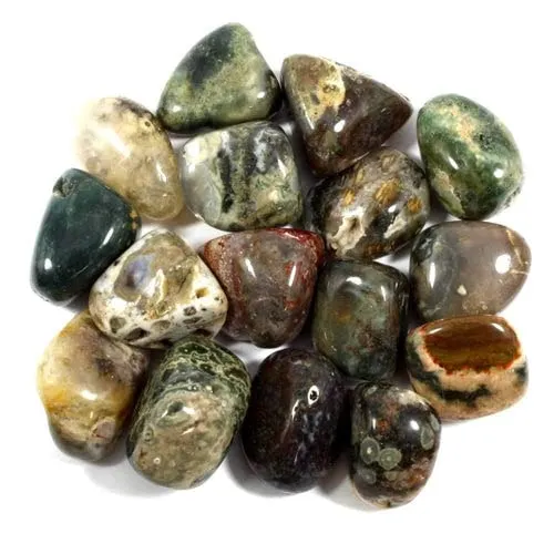 Pachamama Essentials Ocean Jasper Tumbled Healing Stones 20-25mm (5) for Emotional Balance