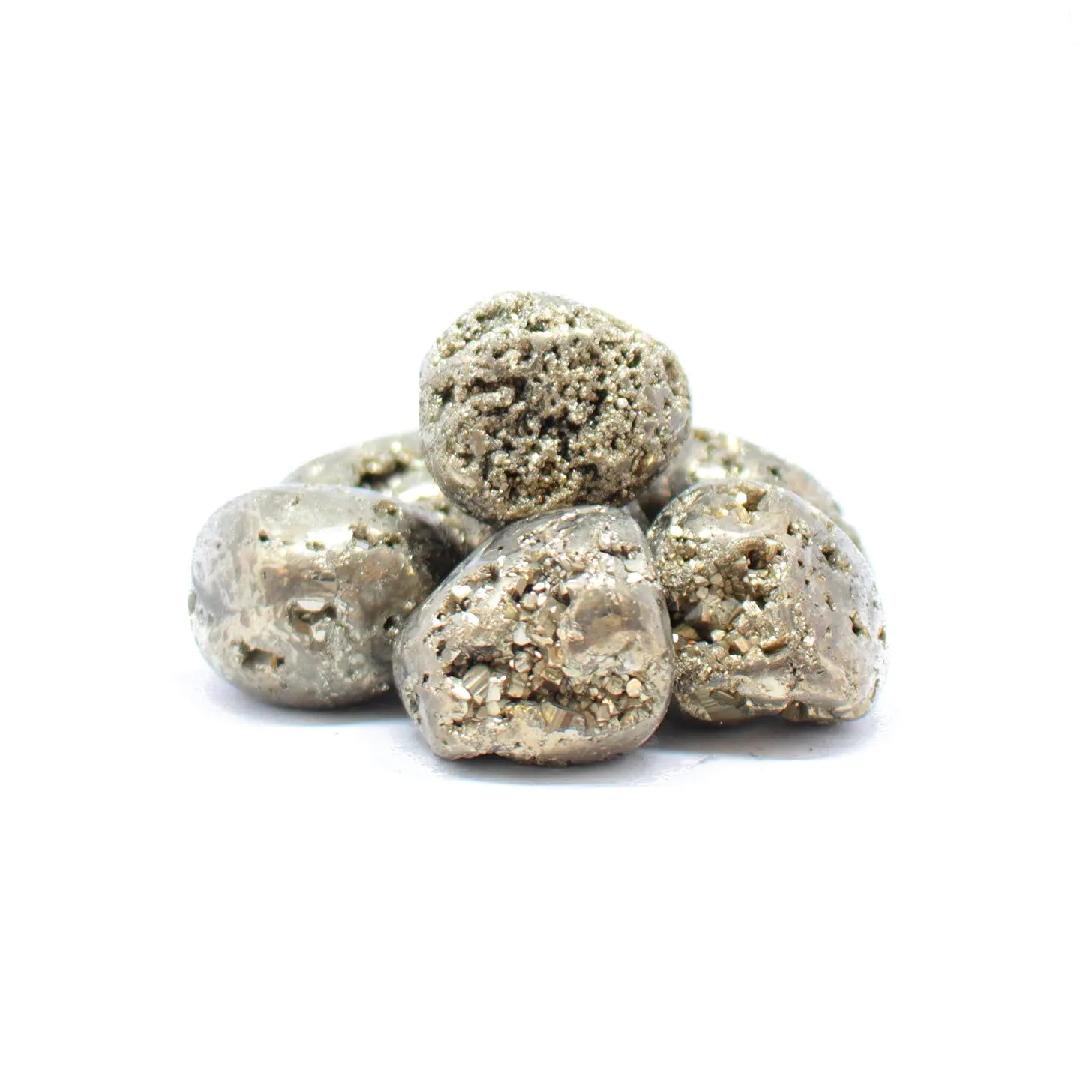 Pachamama Essentials Tumbled Pyrite Healing Stone - Fools Gold, 20-25mm - Reiki Protection