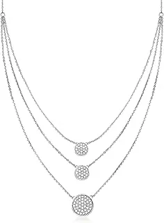 Pave Diamond 3-Strand Necklace in Sterling Silver, 0.50 ct. t.w. Sparkling Elegance