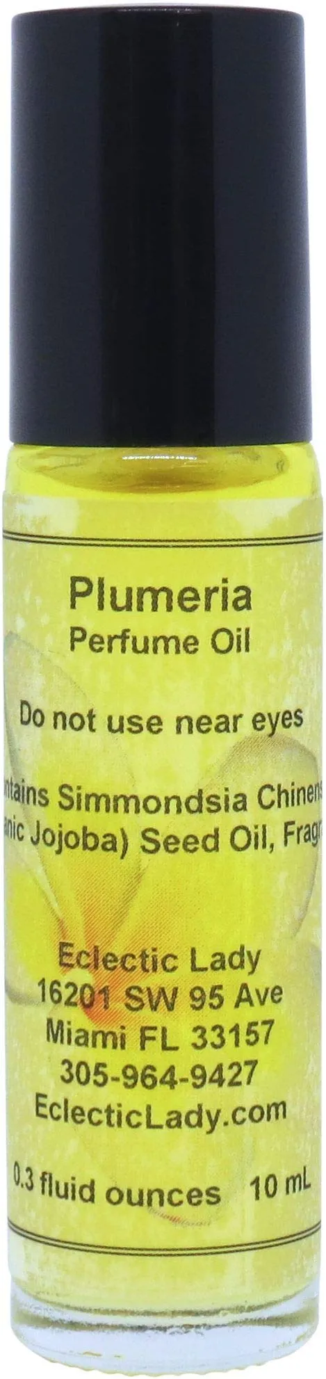 Plumeria Perfume Oil 0.3 Oz Roll-On with Jojoba, Travel-Friendly, Long-Lasting Floral Fragrance