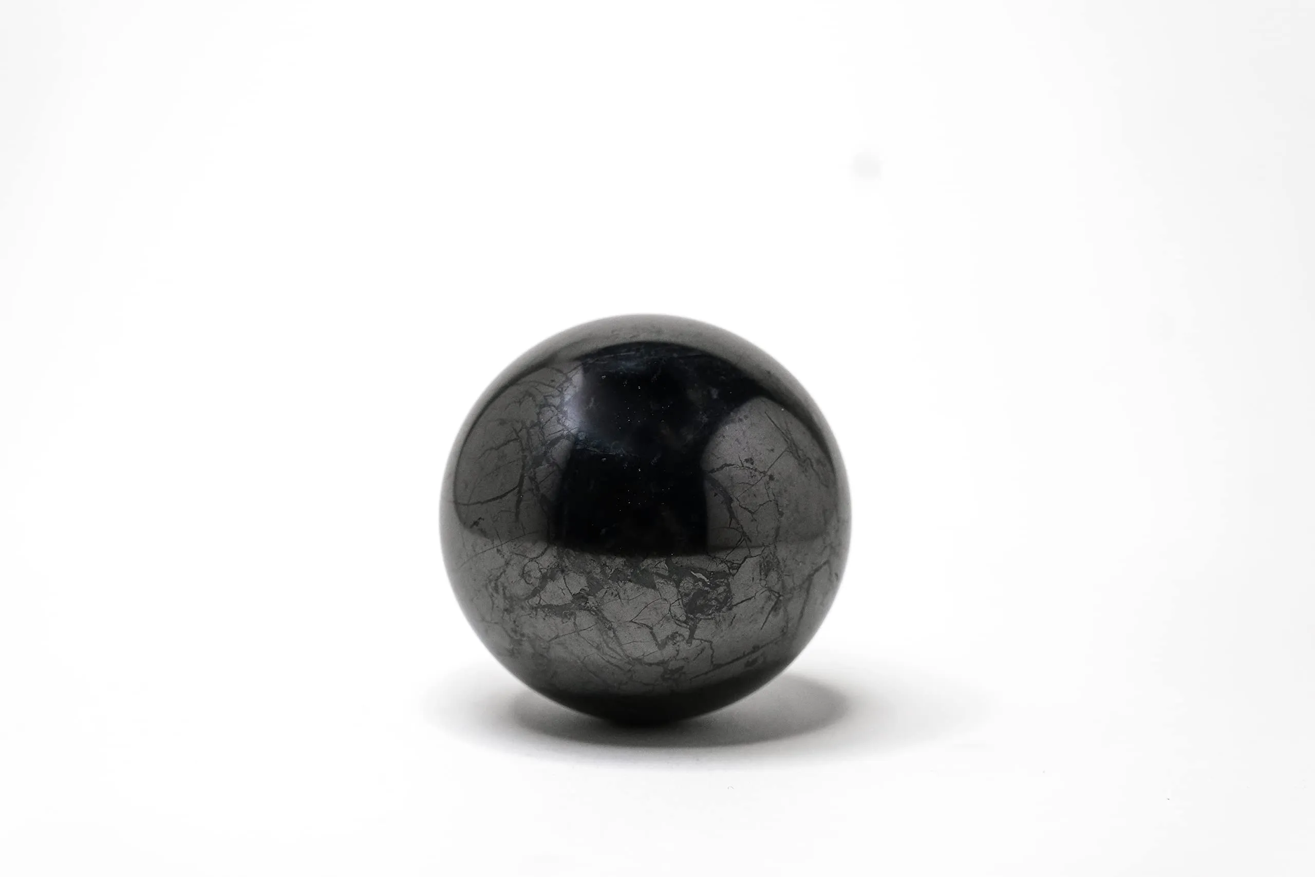 Polished 70mm Shungite Sphere Healing Stone for Home Protection and Energy Balance