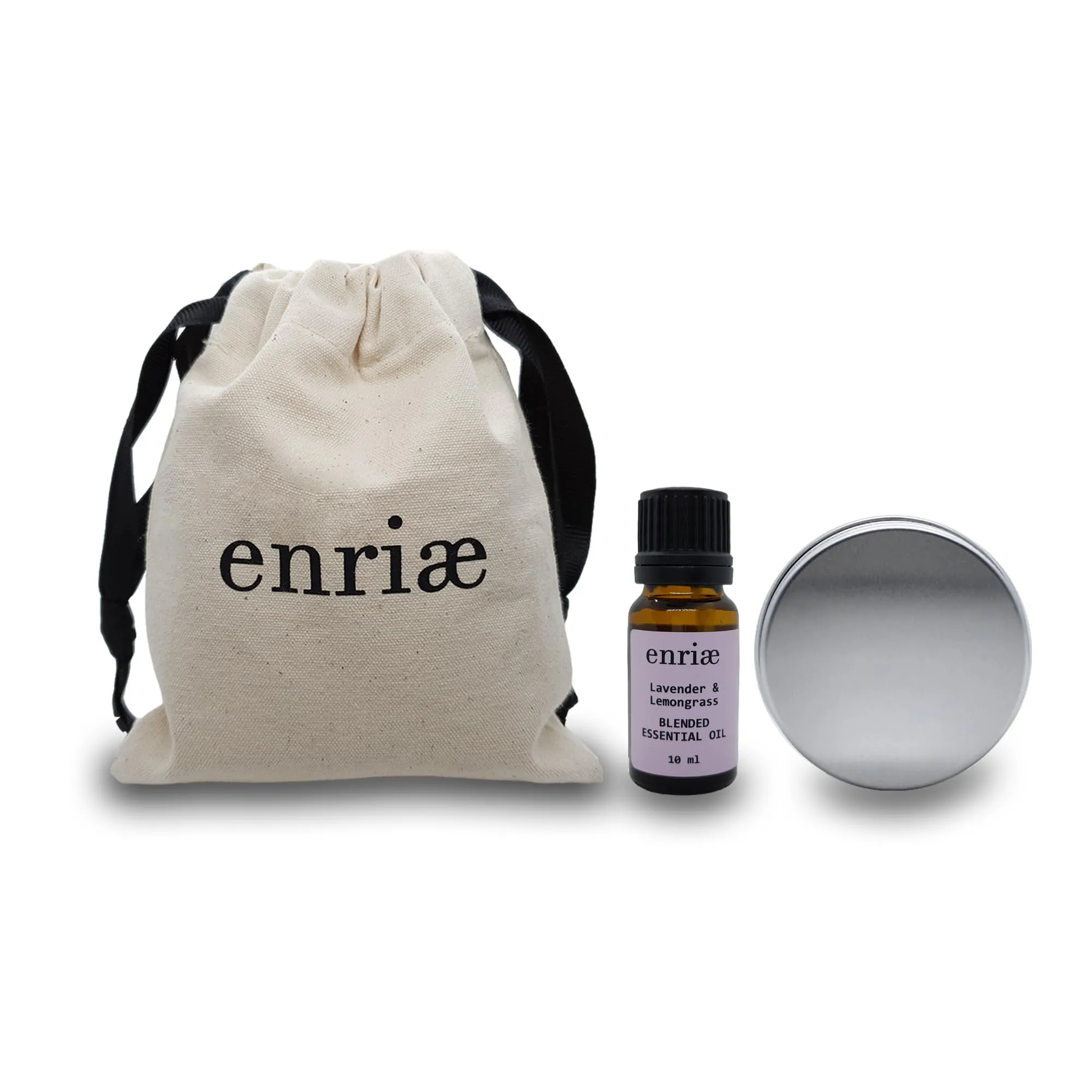 Portable Aromatherapy Gift Set – Lavender & Lemongrass Essential Oil with Stone Diffuser