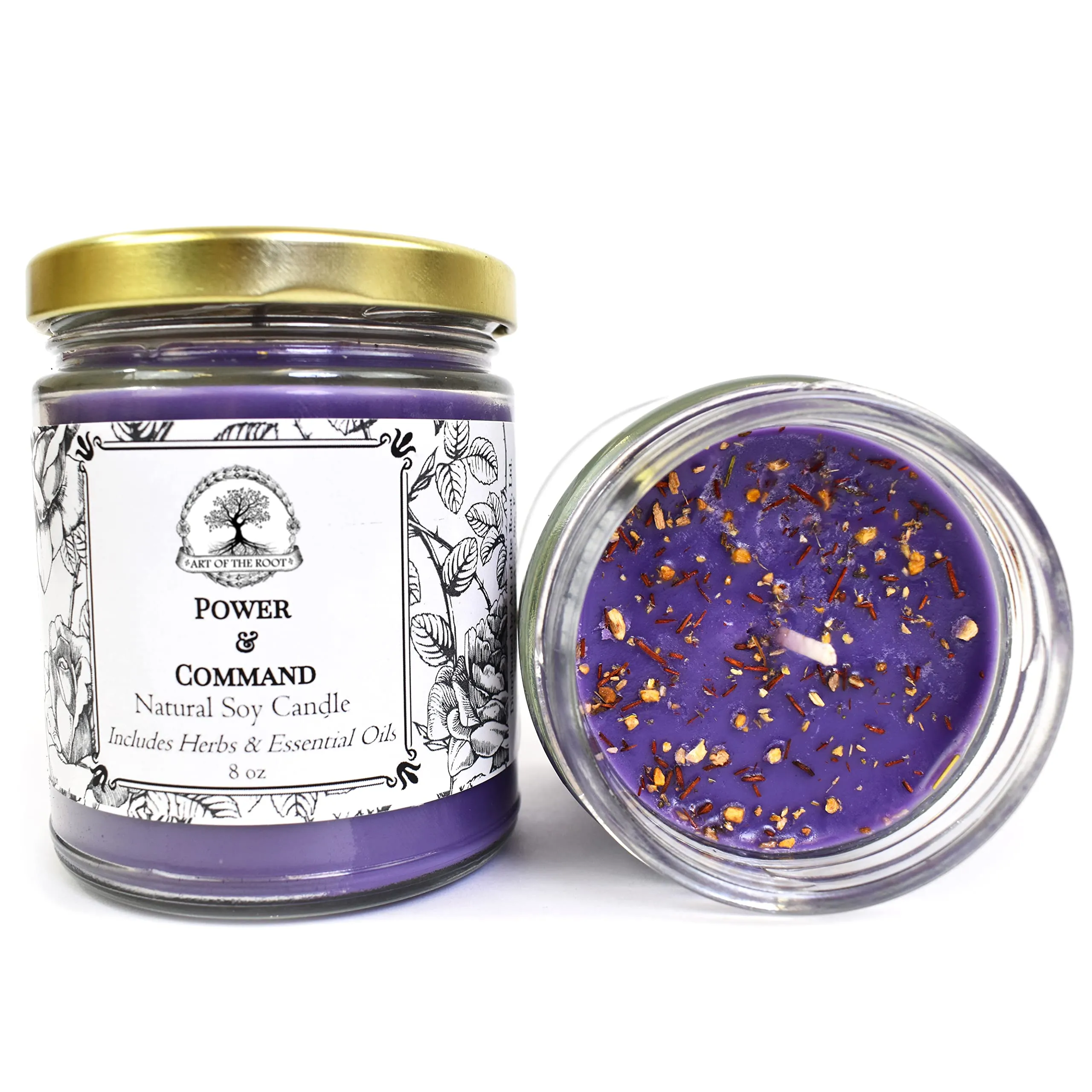 Power & Command 9 oz Soy Herbal Spell Candle