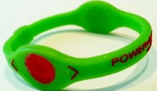 Power Strength Energy Balance Flexibility Silicone Wristband - Volt Green Red Hologram XS