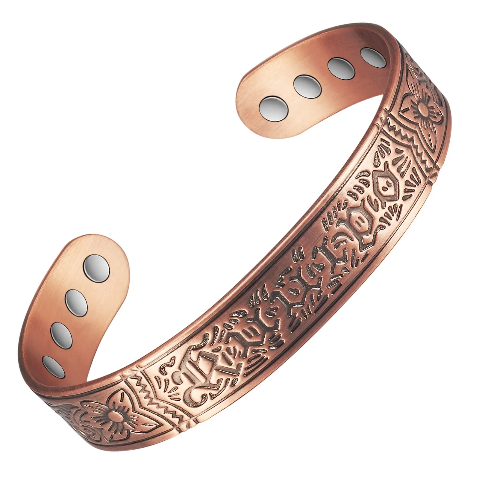 Pure Copper Magnetic Bracelet for Women, Adjustable Cuff Bangle, Elegant Jewelry Gift