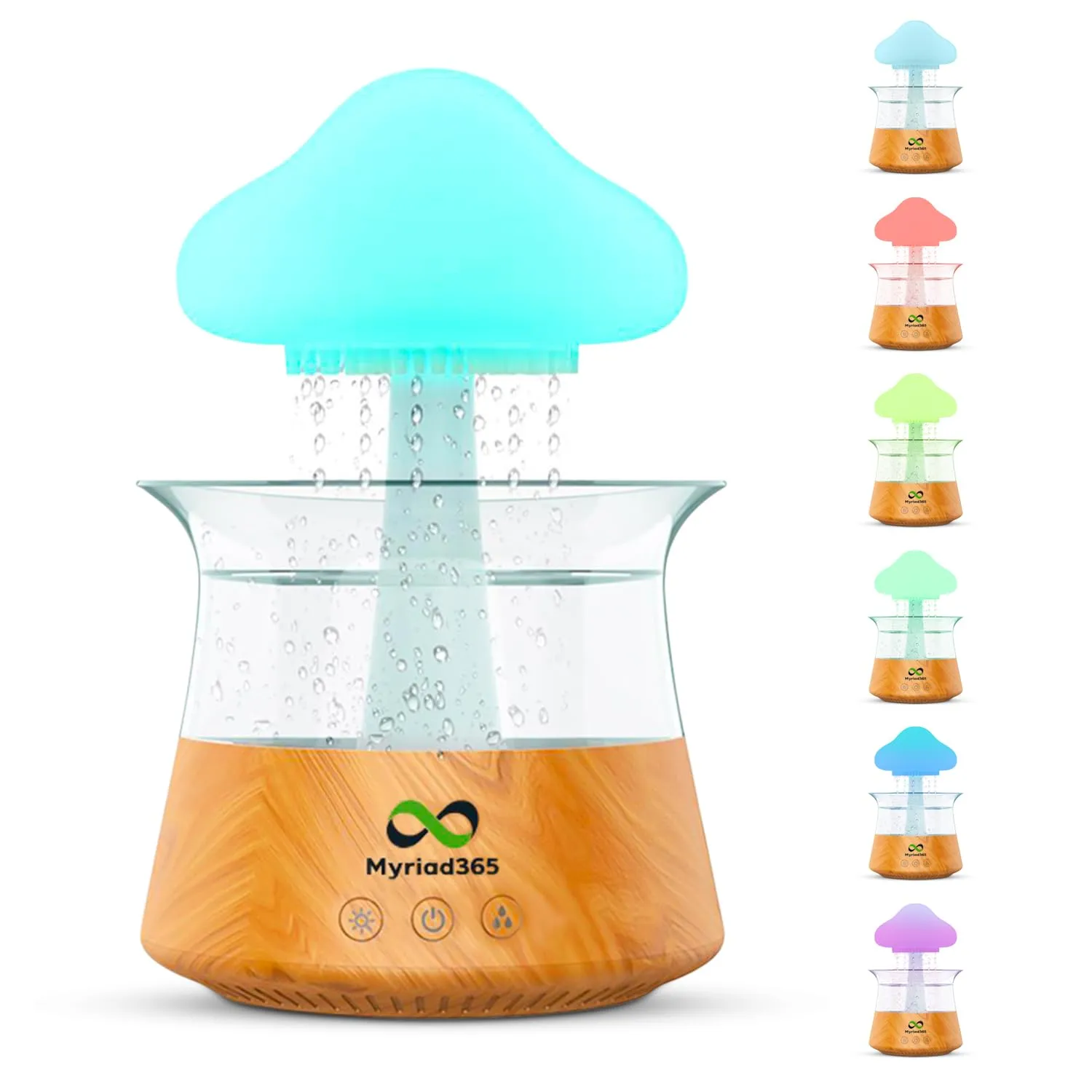 Rain Cloud Humidifier with Mushroom Night Light - Serene Oasis Aromatherapy & Raindrop Sounds