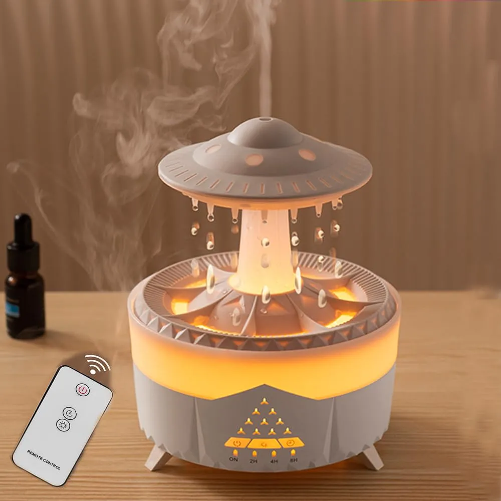 Rain Cloud Humidifier with Remote Control, 350ML Aromatherapy Diffuser & 7 LED Night Light