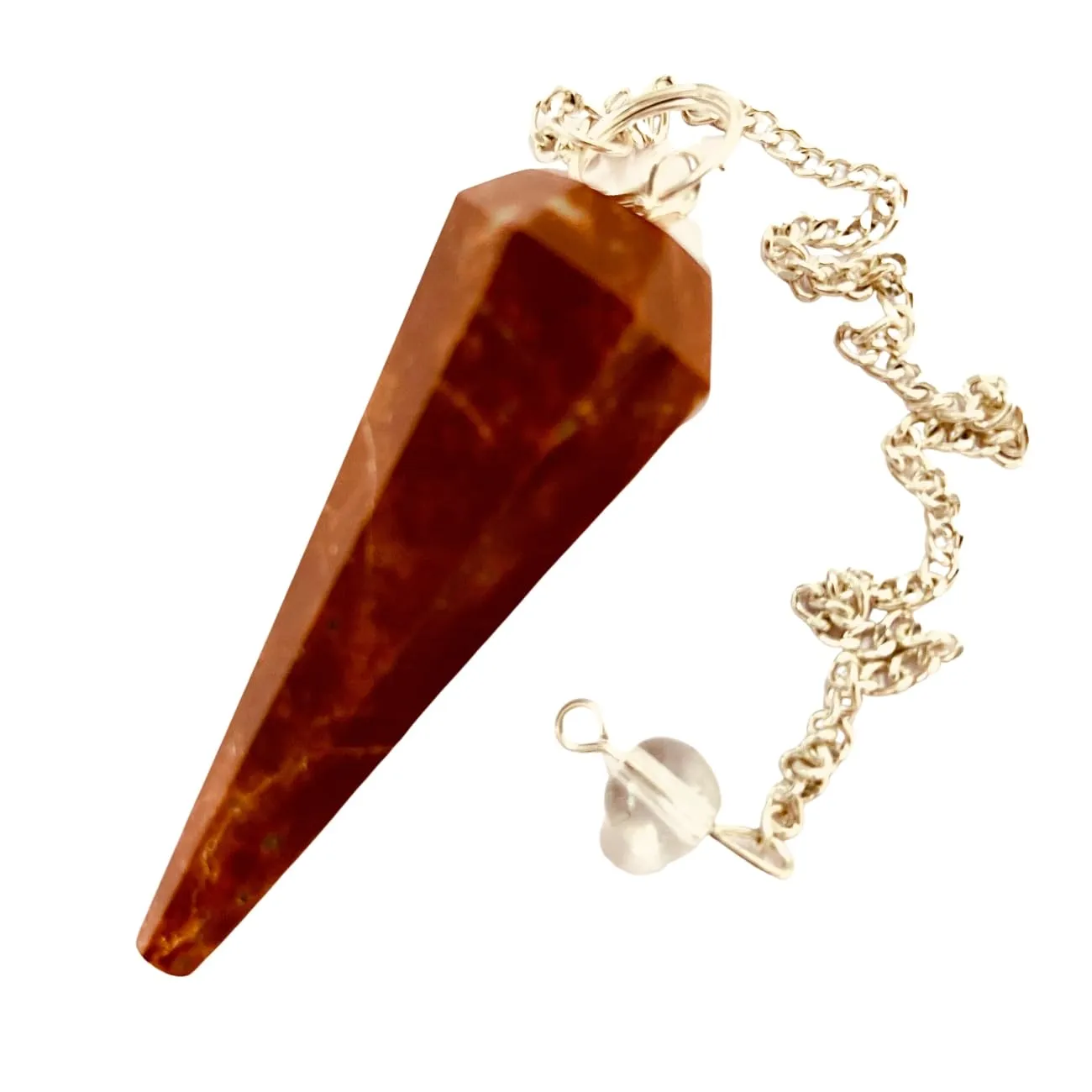 Red Jasper Hexagonal Pointed Pendulum