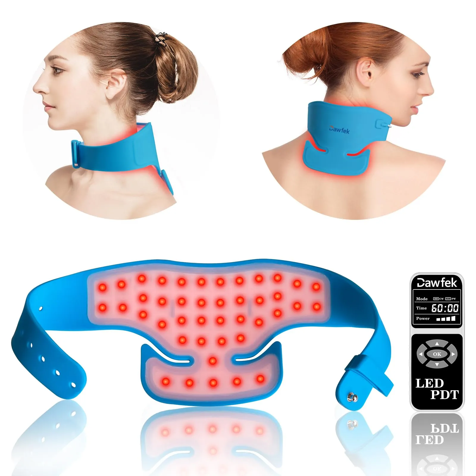 Red Light Therapy Belt for Neck Pain Relief, 660nm&850nm&940nm Silicone Infrared Device